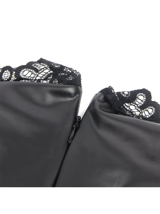 SUBBLIME - Robe en Cuir, Col Dentèle