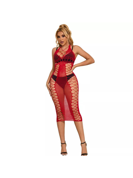 SUBBLIME - Robe longue en résille Rouge Taille Unique