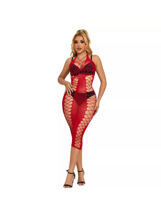 SUBBLIME - Robe longue en résille Rouge Taille Unique