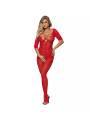 SUBBLIME - BODYSTOCKING en Résille ouvert rouge - Taille unique
