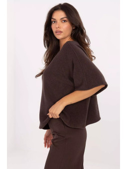 Pull à manches courtes Italy Moda réversible : confort et style féminin