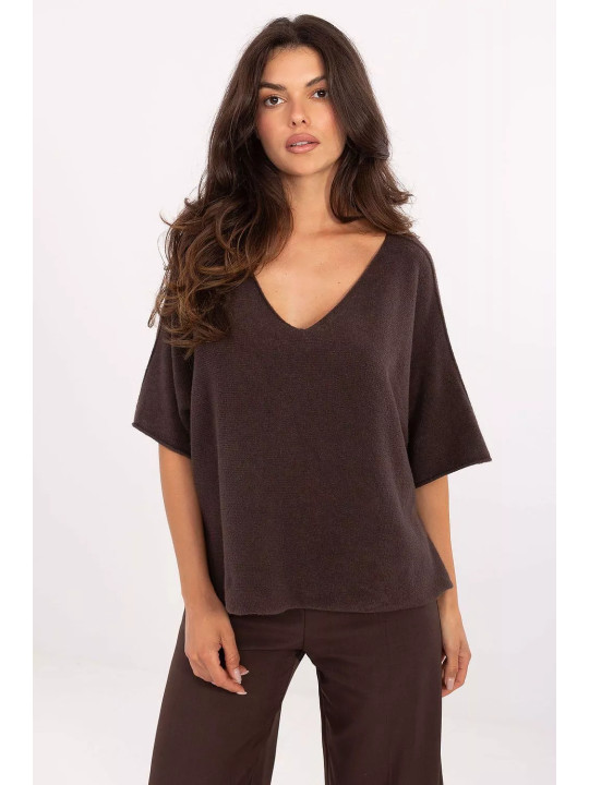 Pull à manches courtes Italy Moda réversible : confort et style féminin