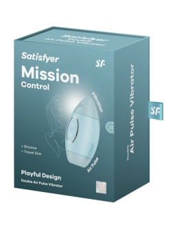 Stimulateur de clitoris violet vibration et air pulsé USB vert Mission control Satisfyer
