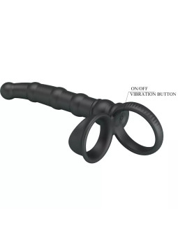 PRETTY LOVE - Double Vibrating Penis Ring Tatum with Plug