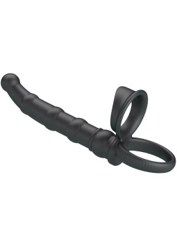 PRETTY LOVE - Double Vibrating Penis Ring Tatum with Plug