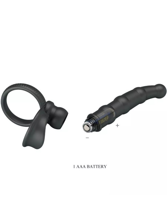 PRETTY LOVE – Double Anneau pénis vibrant Tatum avec plug