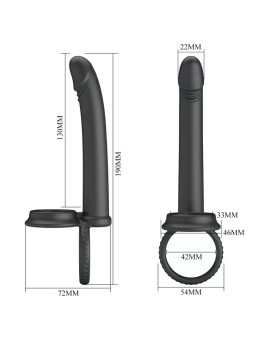 PRETTY LOVE – Dillion Double Anneau Pénien Vibrant Noir