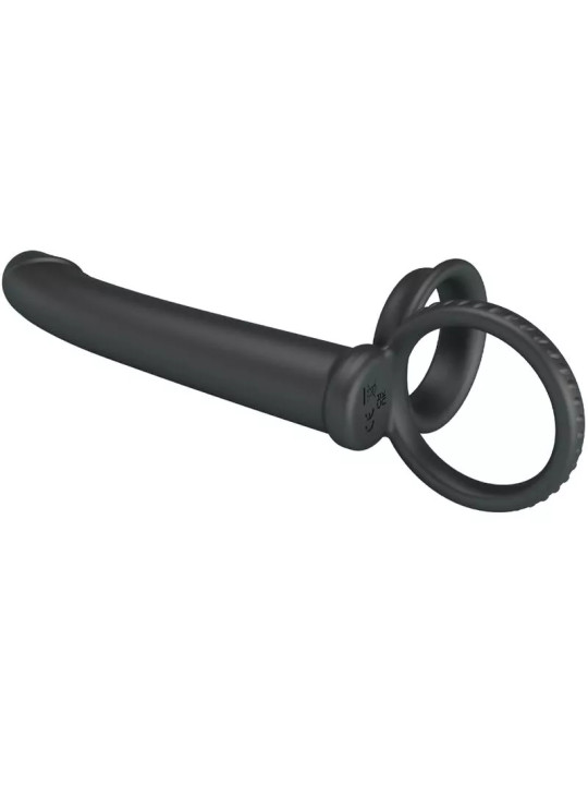 PRETTY LOVE – Dillion Double Anneau Pénien Vibrant Noir