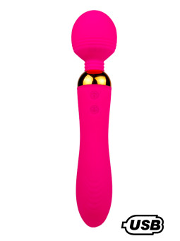 SHAKE Rose, Vibromasseur Wand USB en silicone médical avec 2 puissants moteurs indépendants
