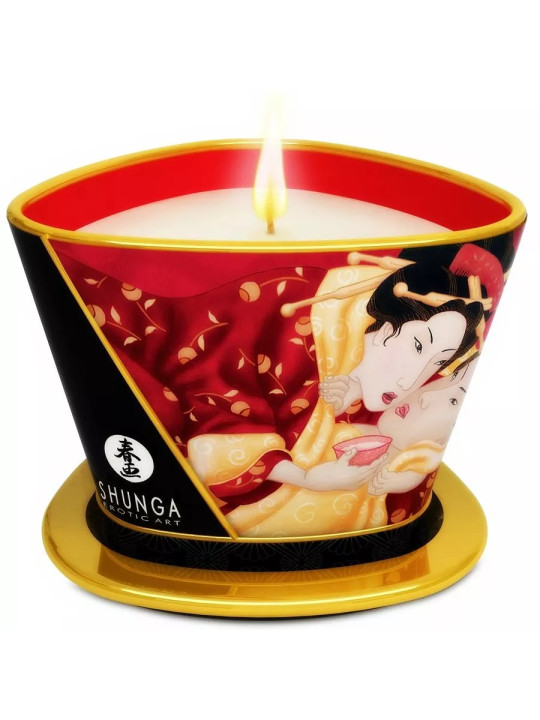 SHUNGA - MINI CARESSE AUX BOUGIES FRAISES ET BOUGIE DE MASSAGE CAVA 170 ML