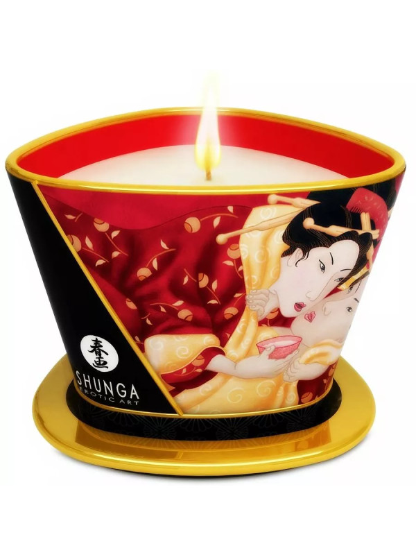 SHUNGA - MINI CARESSE AUX BOUGIES FRAISES ET BOUGIE DE MASSAGE CAVA 170 ML