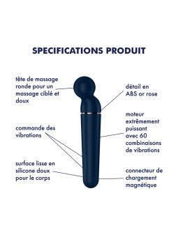 Vibromasseur wand bleu USB 60 vibrations Planet Wand-er Satisfyer