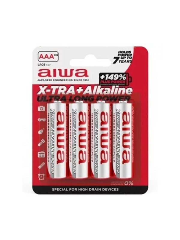 AIWA - PILE ALCALINE X-TRA AAA LR03 BLISTER*4