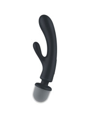 SATISFYER - MASSEUR VIBRATEUR LAPIN TRIPLE LOVER GRIS