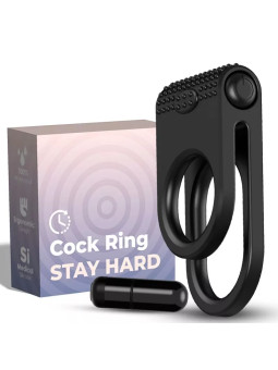 ARMONY – TWINS Anneau Double Vibrant pour Couples Noir