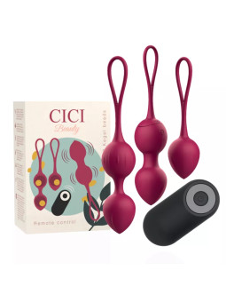CICI BEAUTY – Premium Silicone 3 Perles de Kegel Vibrantes Télécommande