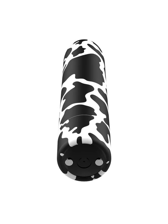 CUSTOM BULLETS - Mini vibromasseur bullet Rechargeable Blanc & Noir 10 vitesses