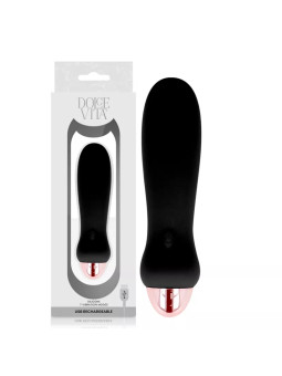 DOLCE VITA - Vibromasseur Rechargeable Black 5-7 vitesses