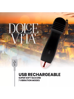 DOLCE VITA - Vibromasseur Wand Rechargeable Trois Noir - 7 vitesses