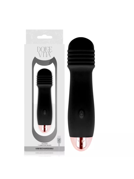 DOLCE VITA - Vibromasseur Wand Rechargeable Trois Noir - 7 vitesses
