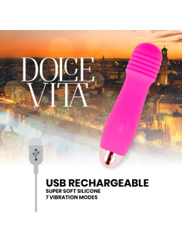 DOLCE VITA - Vibromasseur Wand Rechargeable Trois Rose - 7 vitesses