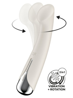 Vibromasseur point G tête rotative blanc USB Spinning g-spot 1 Satisfyer