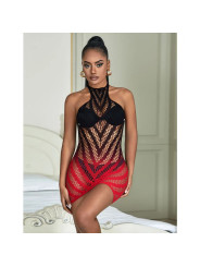 SUBBLIME - Elastic Mesh Dress Red and Black Gradient One Size
