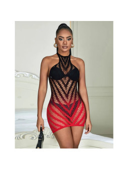 SUBBLIME - Robe Résille Élastique Dégradé Rouge et Noir Taille Unique