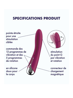 Vibromasseur USB tête rotative point G rouge Spinning Vibe 1 Satisfyer