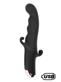 BLACK KNIGHT, Vibromasseur Point G USB en silicone médical doux, doté de 10 modes de vibration