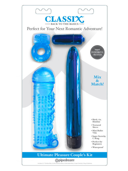 Coffret 4 sextoys bleu Classix