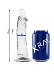 X RAY - Gode ventouse réaliste transparent 19 CM - Ø 4 CM