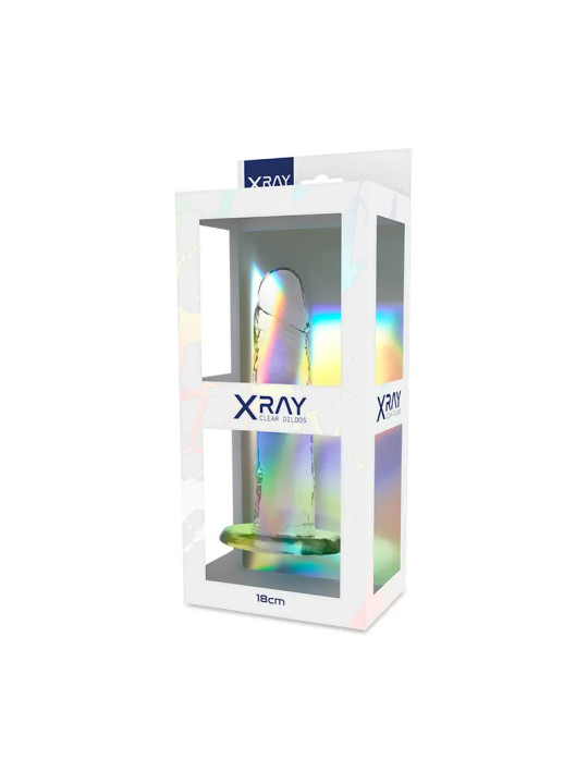 X RAY - Harnais + Gode réaliste transparent 18 CM - Ø 4 CM