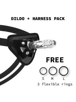 X RAY - Harnais + Gode réaliste transparent 12 CM - Ø 2.6 CM