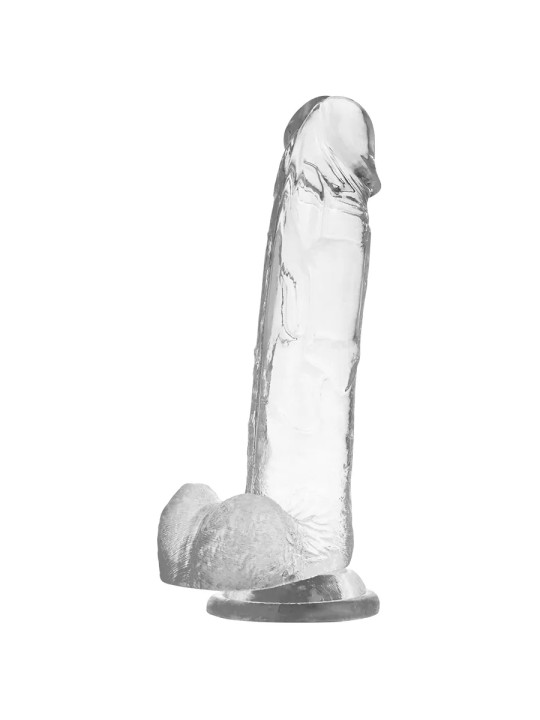 X RAY - Gode ventouse réaliste transparent avec boules 22 CM - Ø 4.6 CM