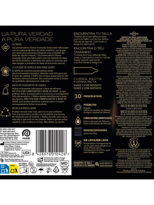 DUREX - Total Connection XL Ultra Thin Plus Latex Free (10 units)