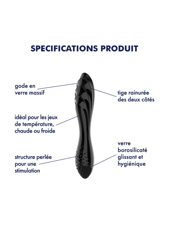 Gode en verre noir haute qualité Dazzling Crystal 1 Satisfyer