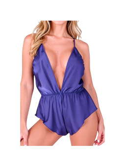 PASSION – Body en satin SENSIE Bleu Marine L/XL