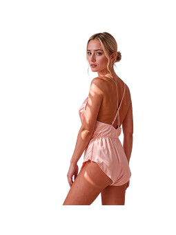 PASSION – Body en satin SENSIE rose S/M