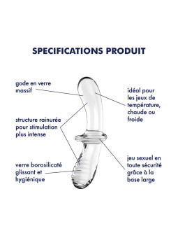 Gode en verre borosilicaté massif transparent Double Crystal Satisfyer