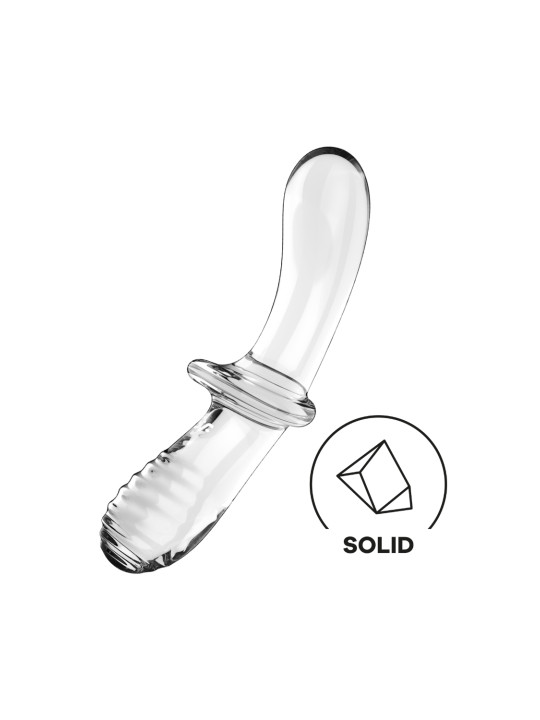 Gode en verre borosilicaté massif transparent Double Crystal Satisfyer