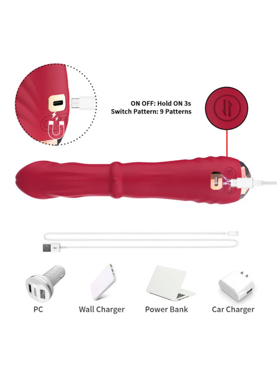 ARMONY - Thermo-Adjustable Point A Vibrating Dildo in Red