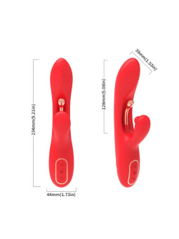 ARMONY – Vibrateur Stimulateur Point G et Clitoris avec Langue Oscillante Rouge