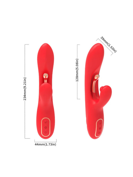 ARMONY – Vibrateur Stimulateur Point G et Clitoris avec Langue Oscillante Rouge