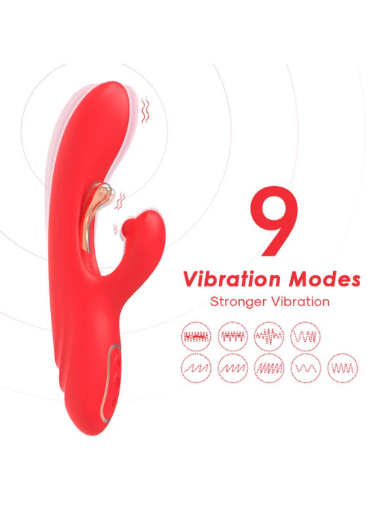 ARMONY – Vibrateur Stimulateur Point G et Clitoris avec Langue Oscillante Rouge