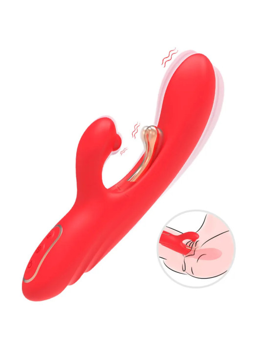 ARMONY – Vibrateur Stimulateur Point G et Clitoris avec Langue Oscillante Rouge