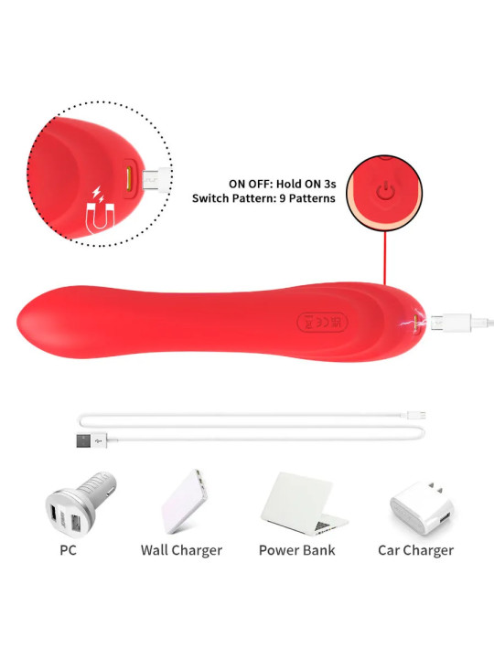 ARMONY – Vibrateur Stimulateur Point G et Clitoris avec Langue Oscillante Rouge