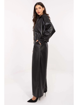 Rue Paris - pantalon palazzo taille Unique en simili cuir pour femme - Noir