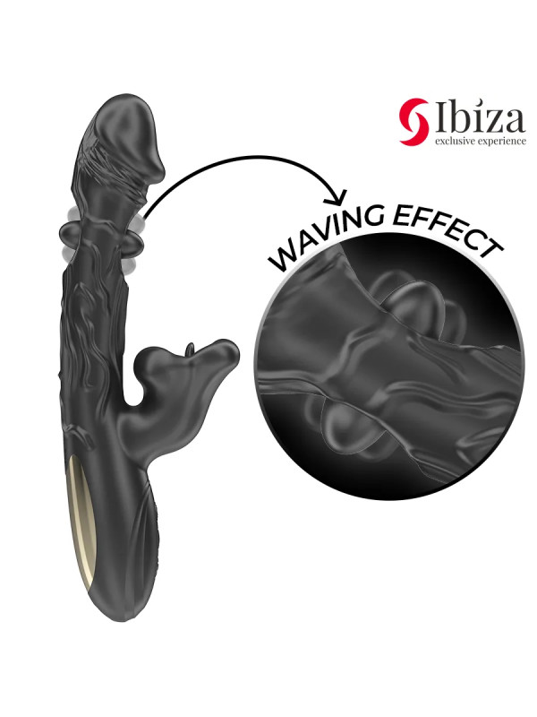 IBIZA - RABBIT VIBRATOR AND CLITORAL STIMULATOR WITH BITING AND ROTATING EFFECT
