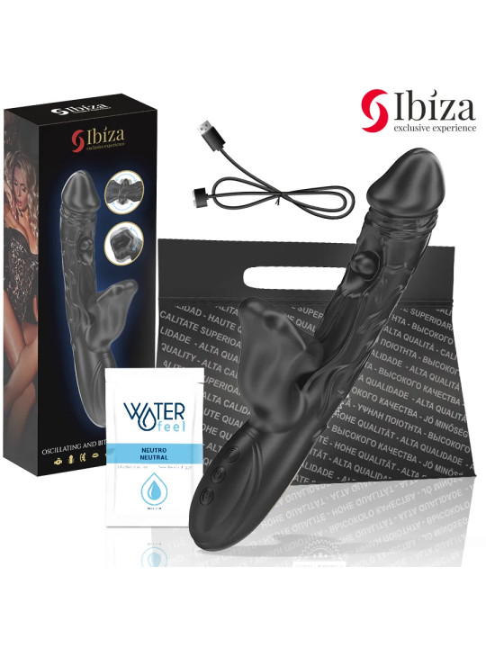 IBIZA - RABBIT VIBRATOR AND CLITORAL STIMULATOR WITH BITING AND ROTATING EFFECT